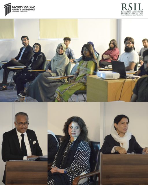 The Law in Practice: Career Fair at Ziauddin University Faculty of Law, Karachi, brought together aspiring legal professionals and an experienced panel. Moderated by Barrister Aashir Mahar, the session featured guest speakers Ms. Fareeda Mangrio (Honorary Secretary, Sindh High Court Bar Association) and Mr. Zuber Ahmed Rajput (Senior Supreme Court Advocate), with Ms. Shaista Sarki, Dean of the Ziauddin University Faculty of Law, joining as honorary guest.
Drawing on their own journeys in the profession, the speakers walked students through the realities of courtroom practice, the range of career paths open to law graduates, and what it takes to build and sustain a legal career — offering a candid look at the shift from classroom to chambers.